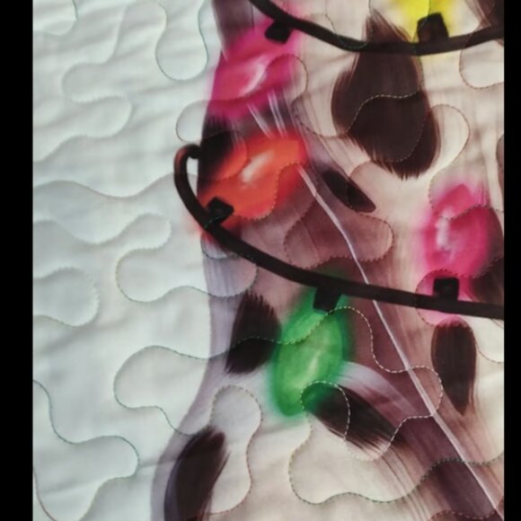 Merry Christmas Dalmatian Dog! New Handmade! Quilted Throw 42" x 42" - Picture 5 of 9